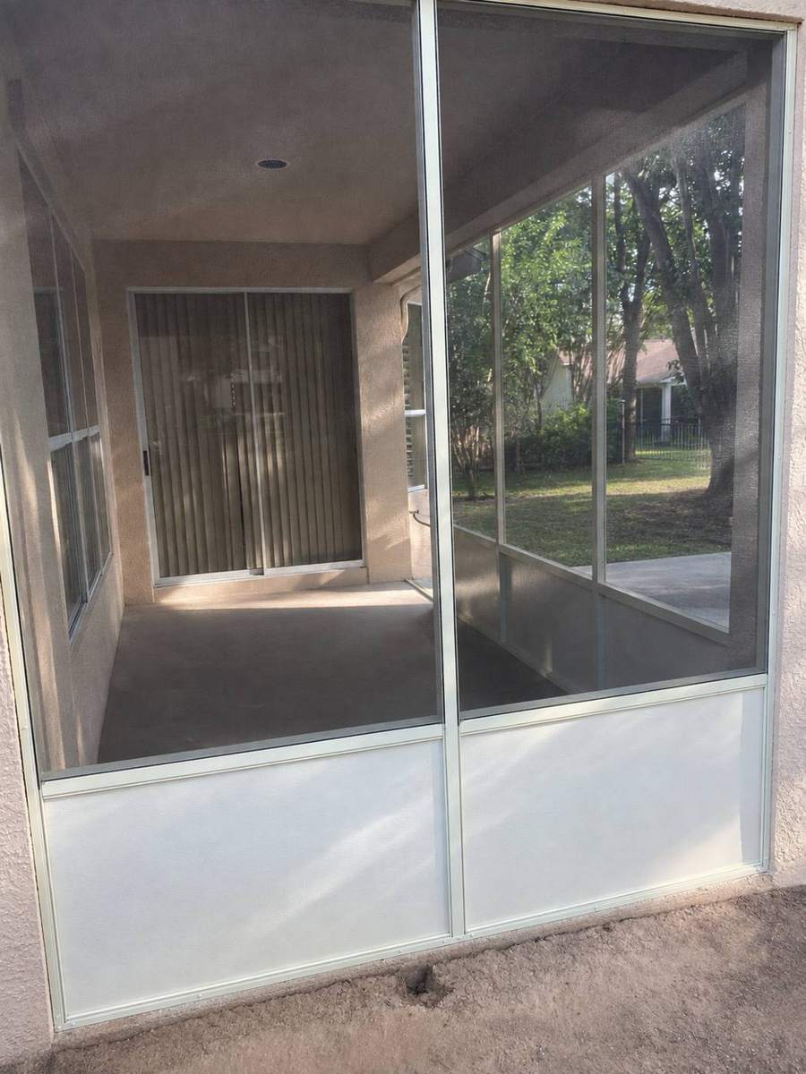 Screened corner of the Jacobs porch