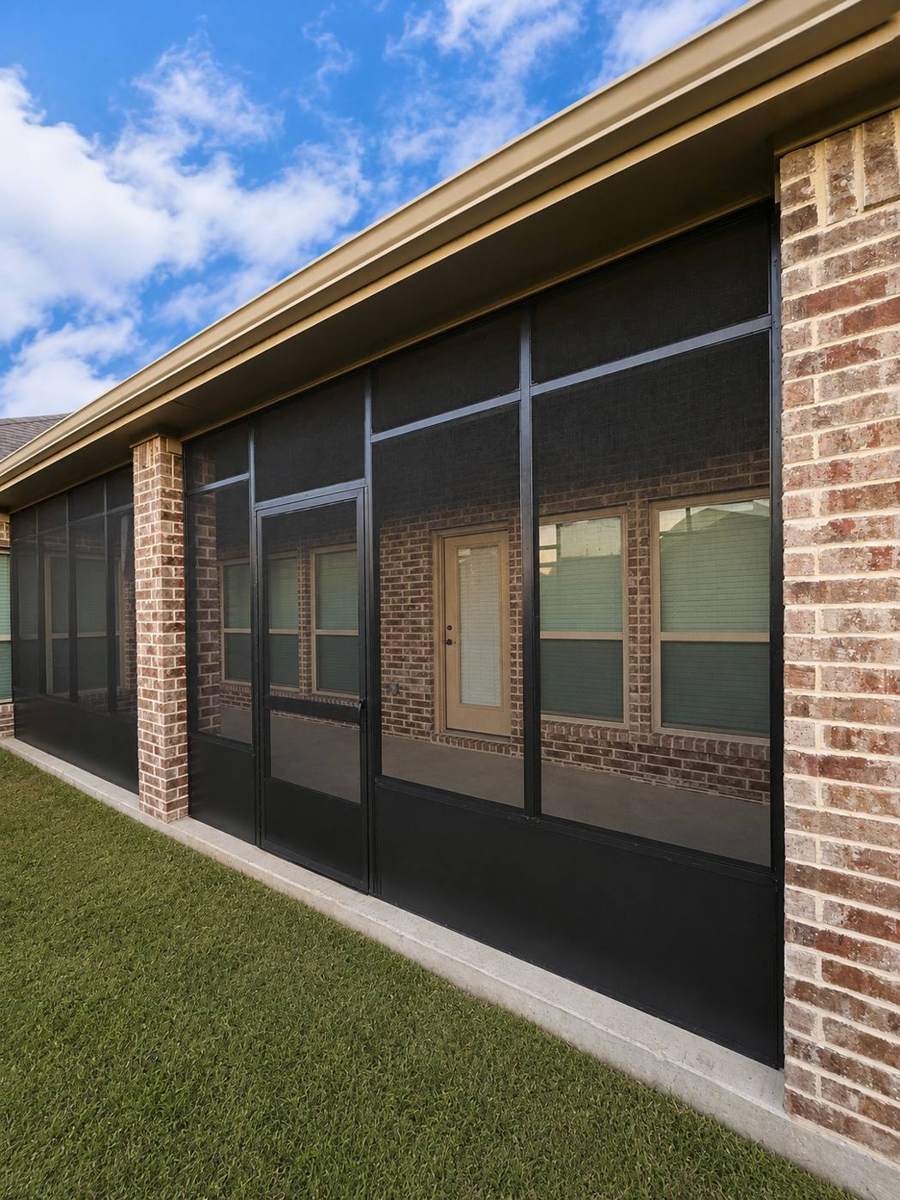 Screened room addition on a Weatherford area home